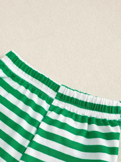 Children's Christmas Striped Pajama Set