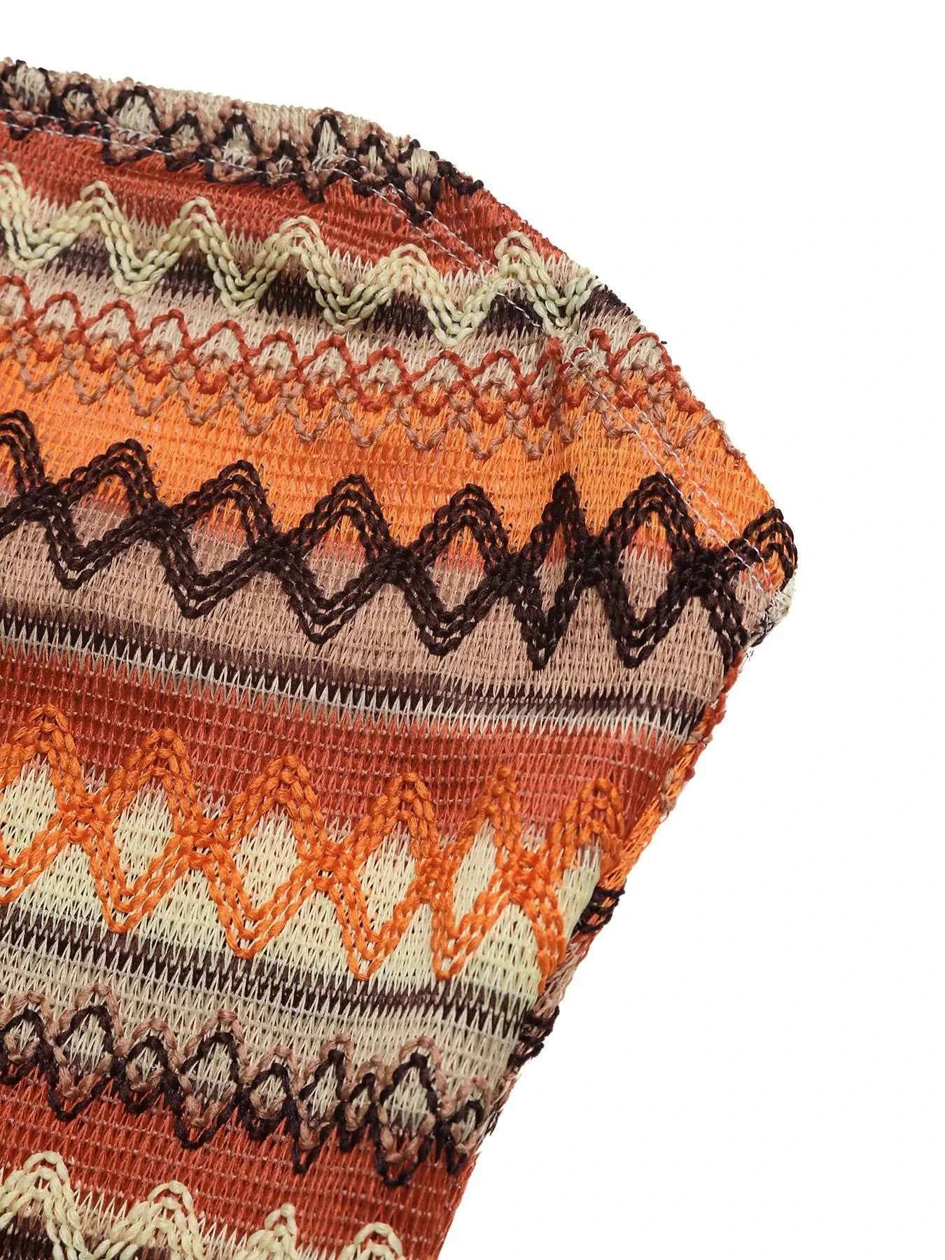 Geometric Pattern Tube Mini Dress