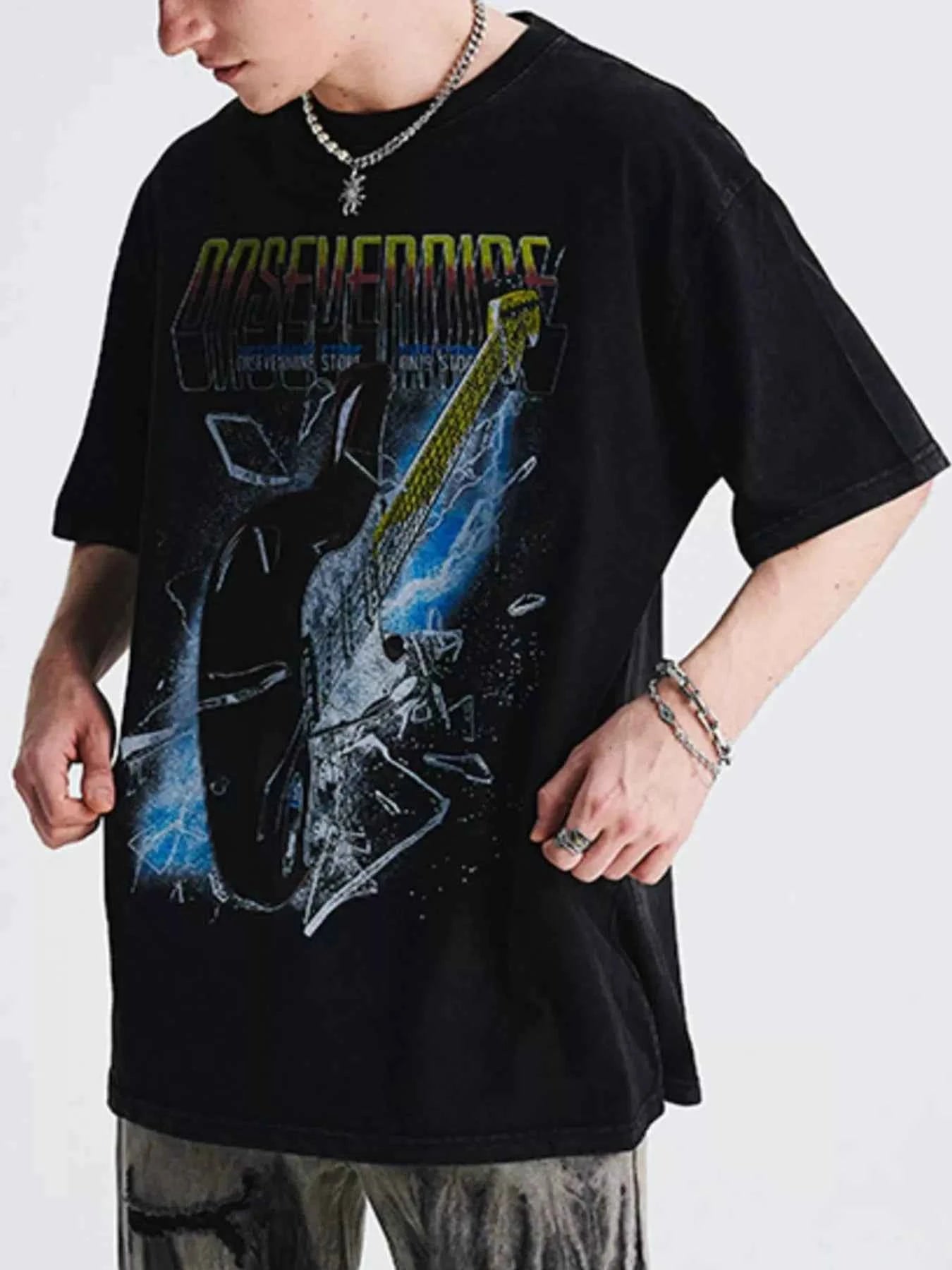 Men's Graphic Round Neck Short Sleeve T-Shirt