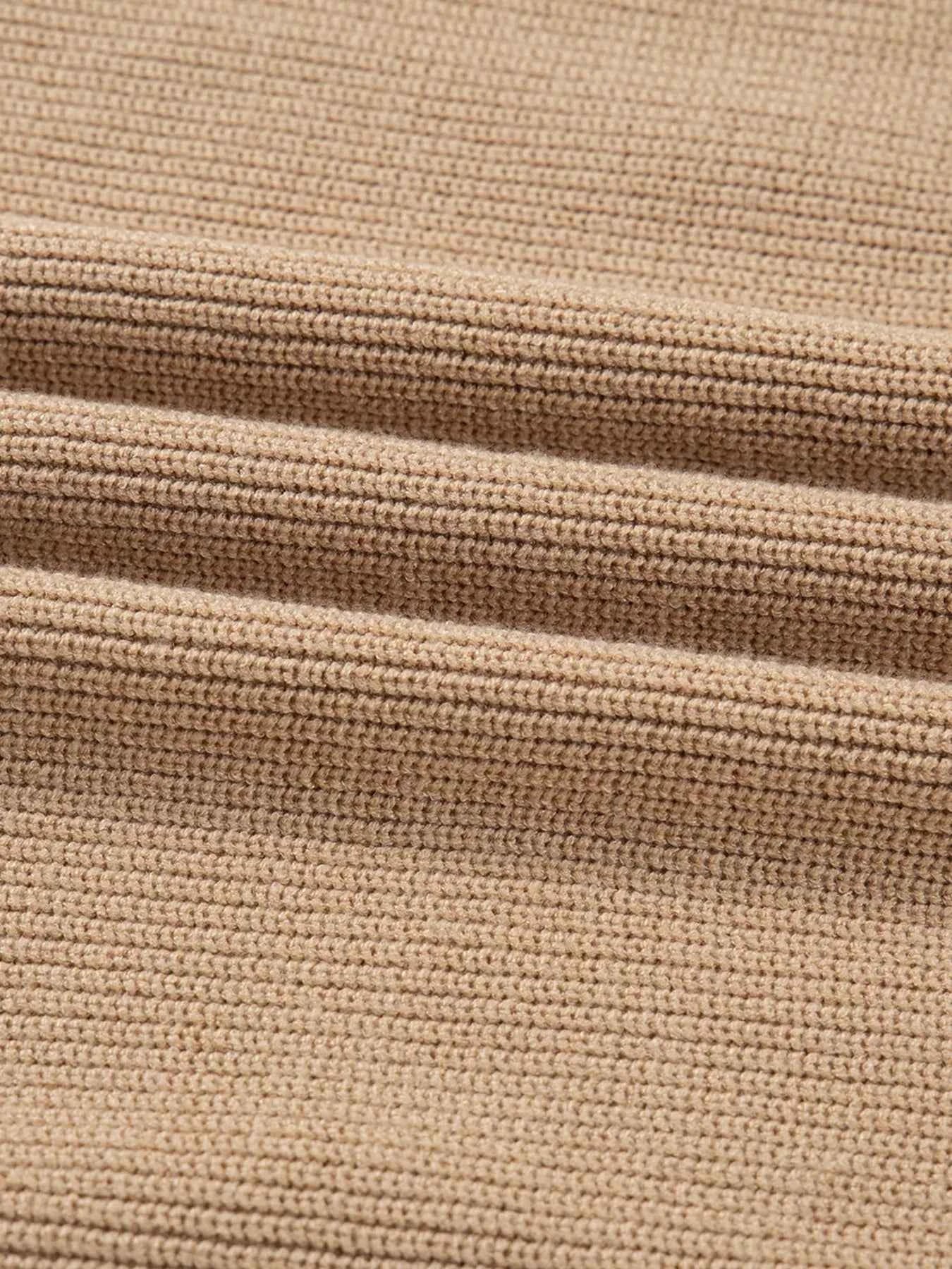 Pearl Embellished Keyhole Ribbed Sweater Dress