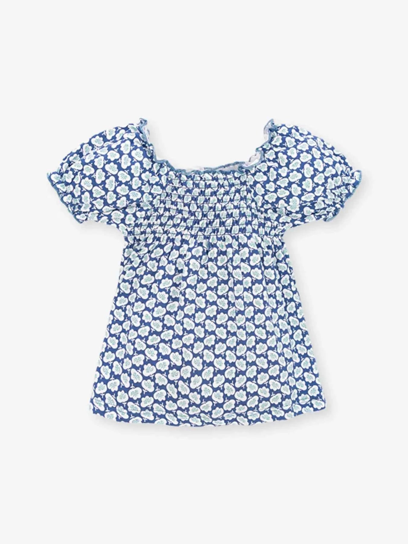 Children's Floral Print Smocked Top