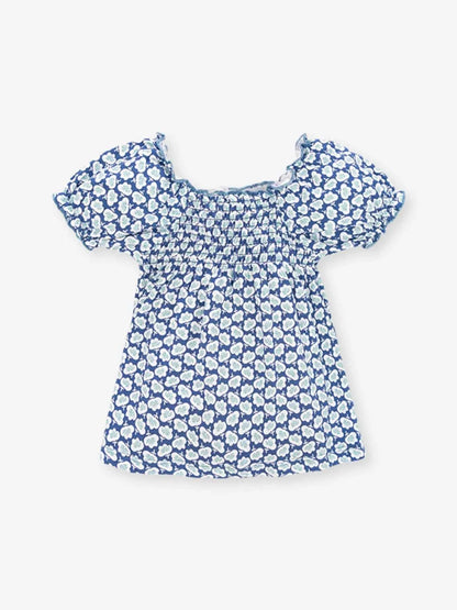 Children's Floral Print Smocked Top
