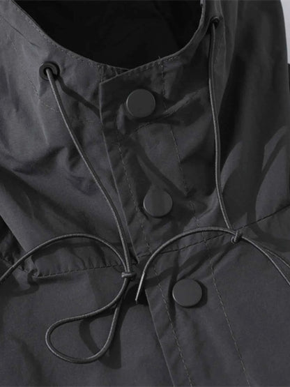 Men's Drawstring Long Sleeve Hooded Jacket