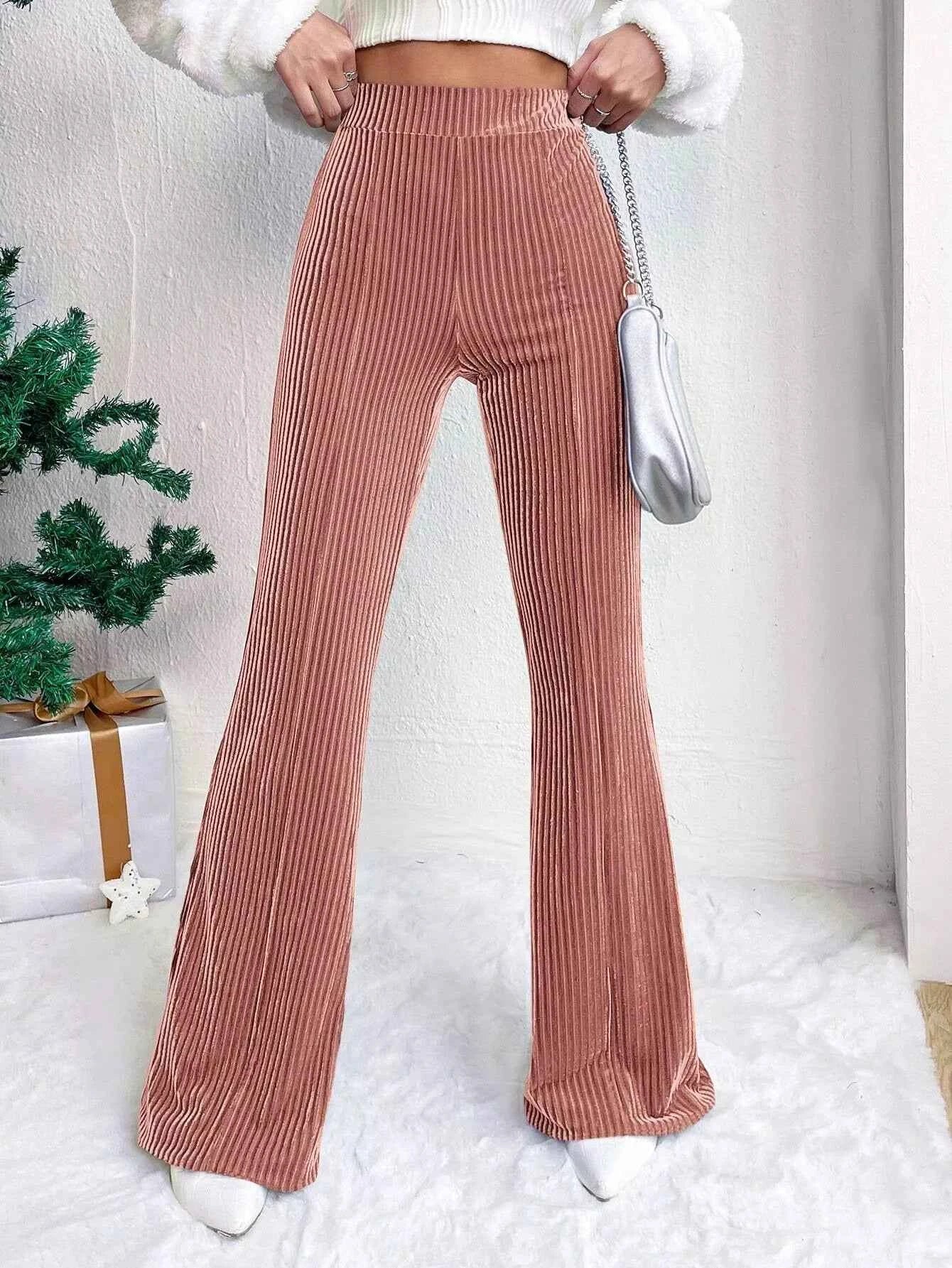 Corduroy High Waist Flare Pants