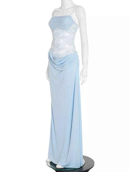 Split Lace Bodice Maxi Dress