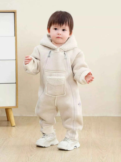 Children's Fleece Hooded One-Piece Jumpsuit