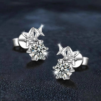 925 Sterling Silver Moissanite Stud Earrings