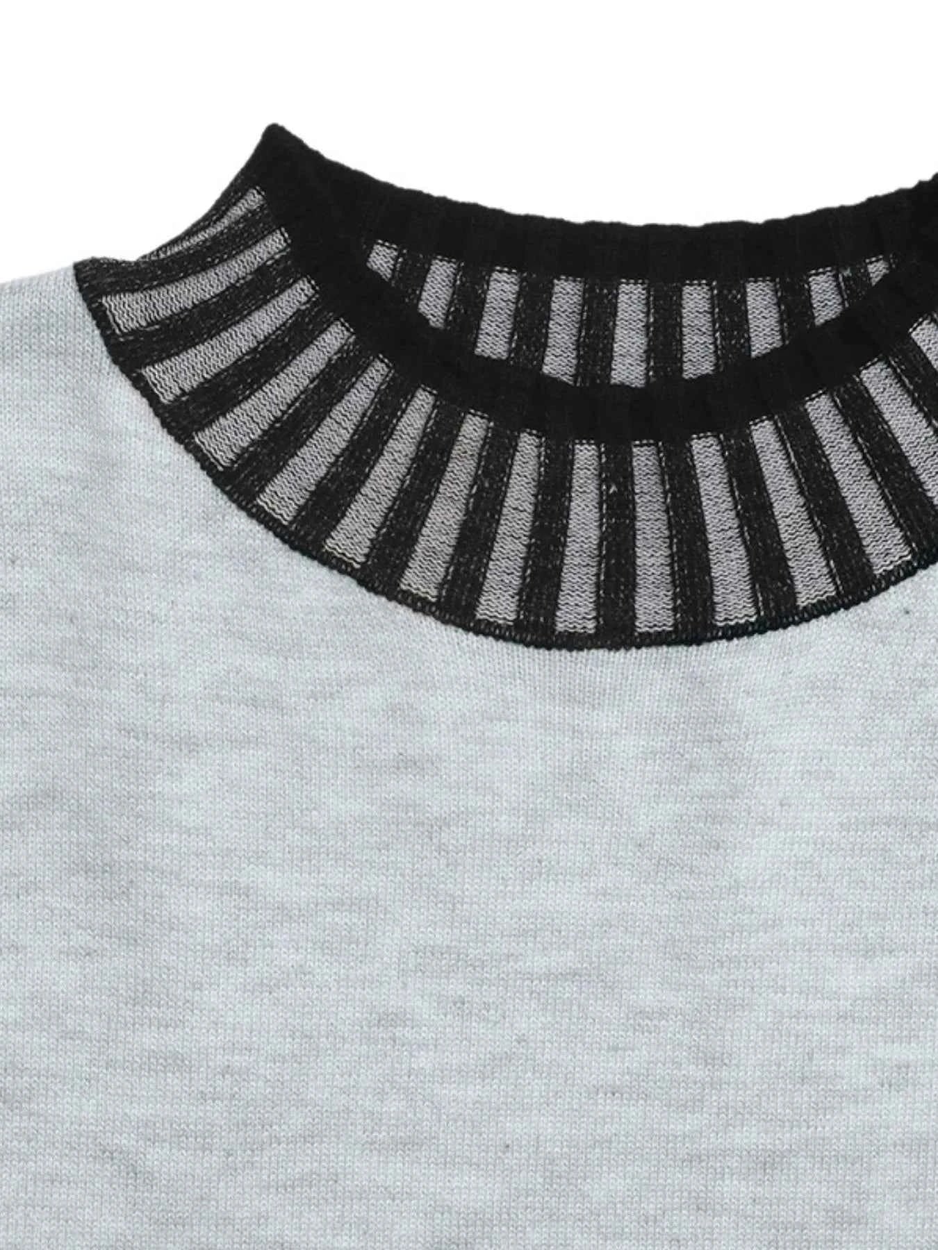 Striped Trim Tie Waist Sweater Dress