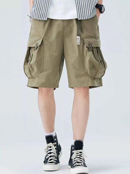 Men's Plus Size Cargo Shorts with Drawstring