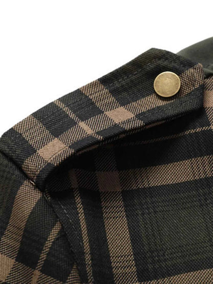 Men's Full Size Button Up Long Sleeve Plaid Shirt Plus Size