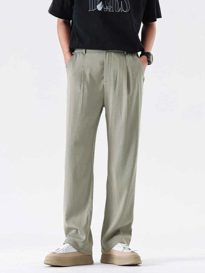 Men's Full Size Relaxed Fit Wide Leg Casual Pants Plus Size