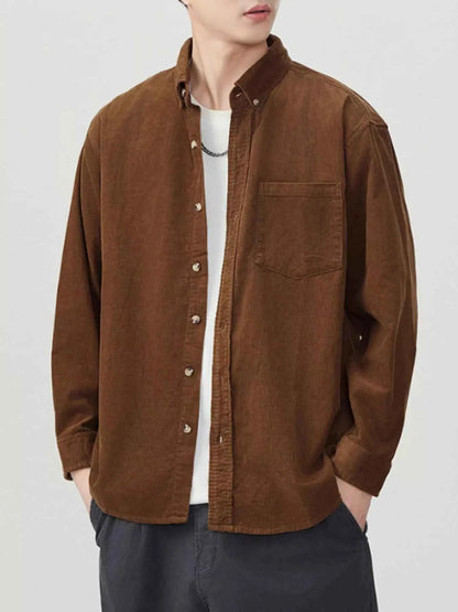 Men's Plus Size Button Up Long Sleeve Shirt