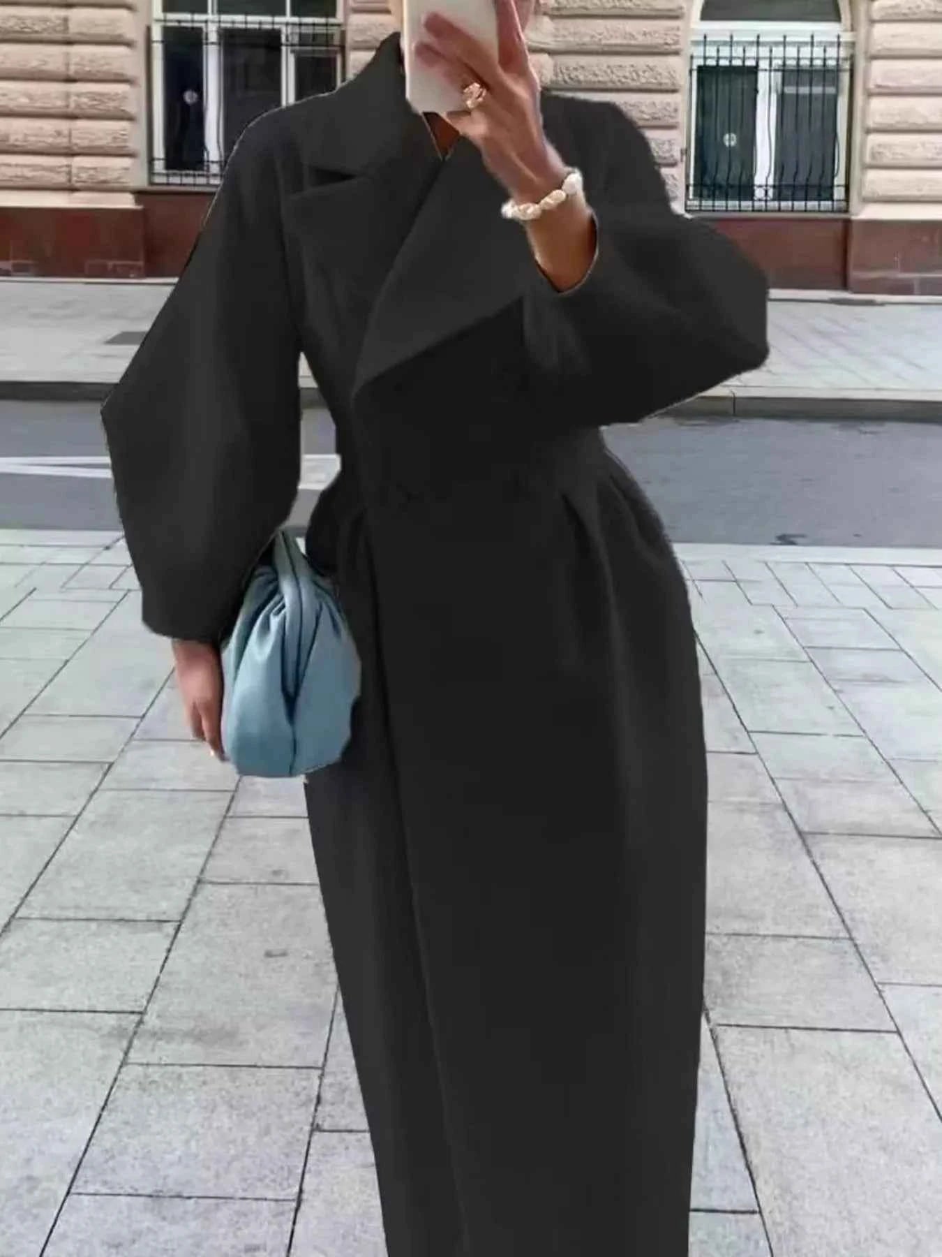 Double-Breasted Longline Coat