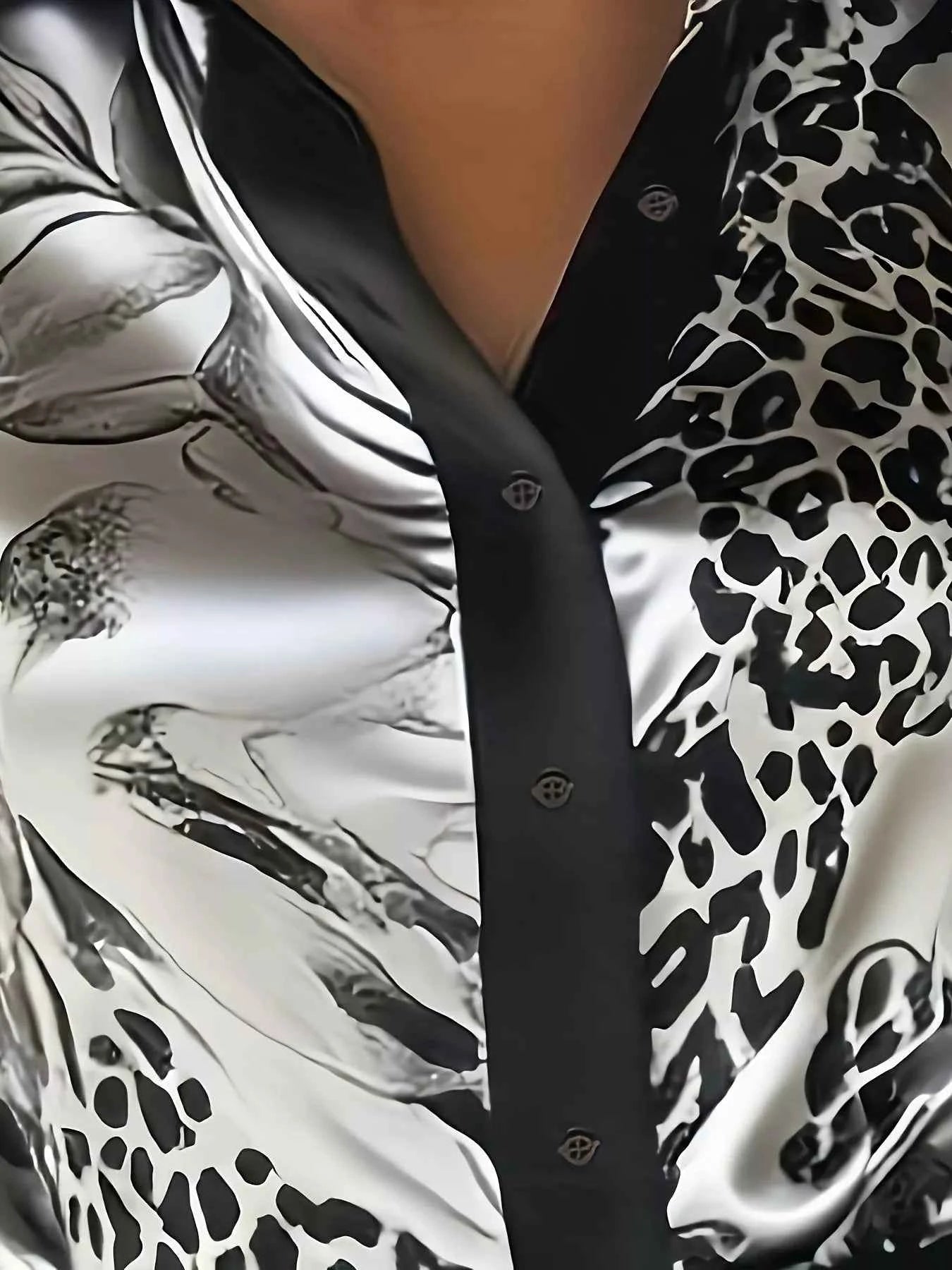 Leopard Button Up Long Sleeve Shirt