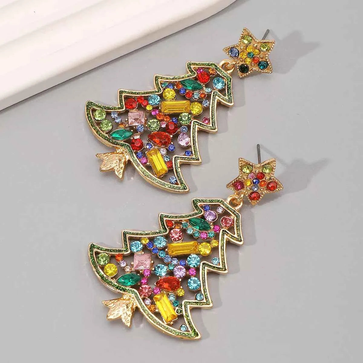 Christmas Tree Dangle Earrings