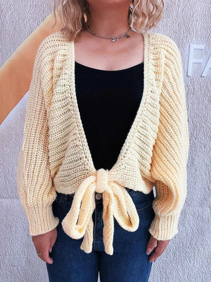 Tie Front Long Sleeve Cardigan