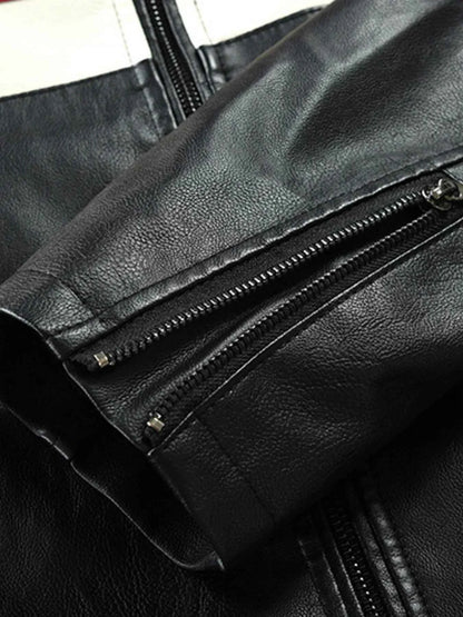 Men's Plus Size Contrast Zip Up Long Sleeve Jacket