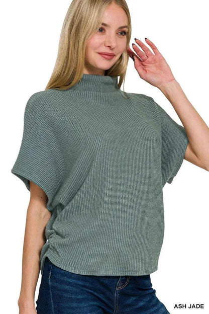 Zenana Mock Neck Top and Pants Sweater Set