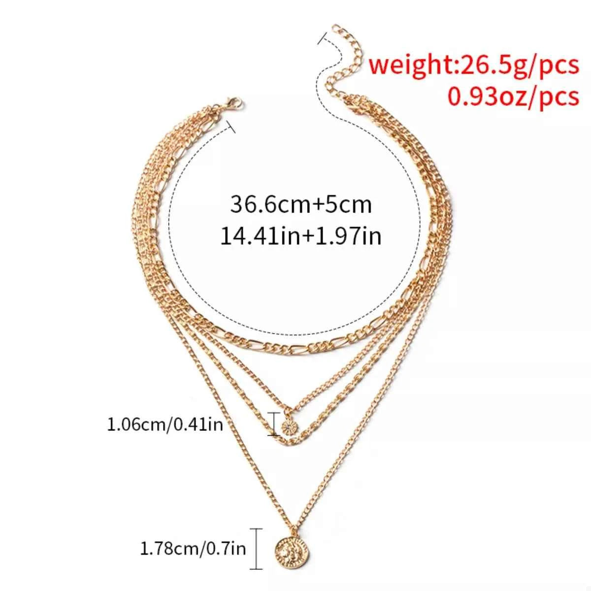 Four Layered Pendant Necklace