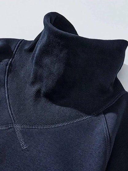 Men's Plus Size Turtleneck Long Sleeve Sweatshirt