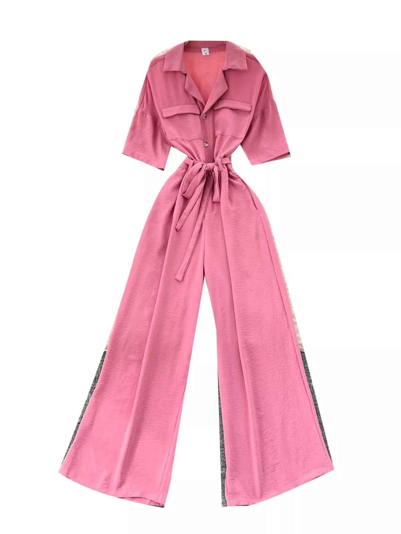Tie Waist Wide Leg Jumpsuit