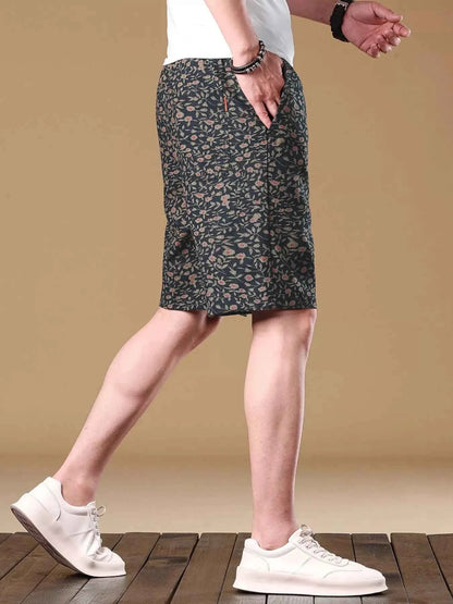 Men's Plus Size Printed Casual Drawstring Shorts