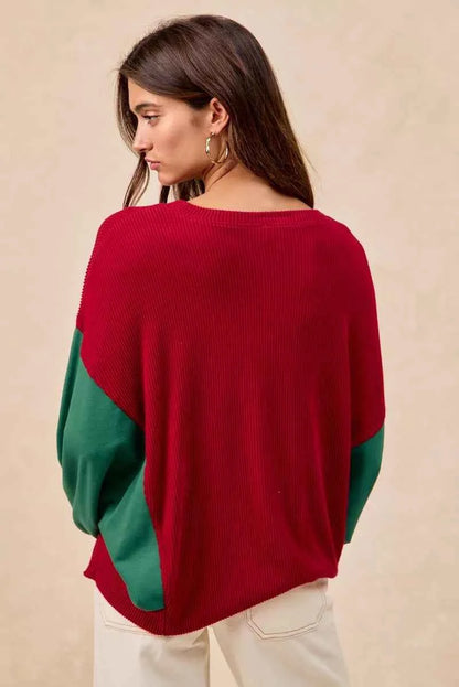 BiBi Christmas Theme Tree Embroidered Sweater