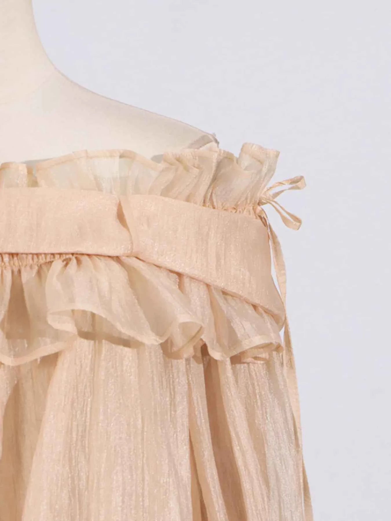 Ruffle Off-Shoulder Flounce Sleeve Blouse