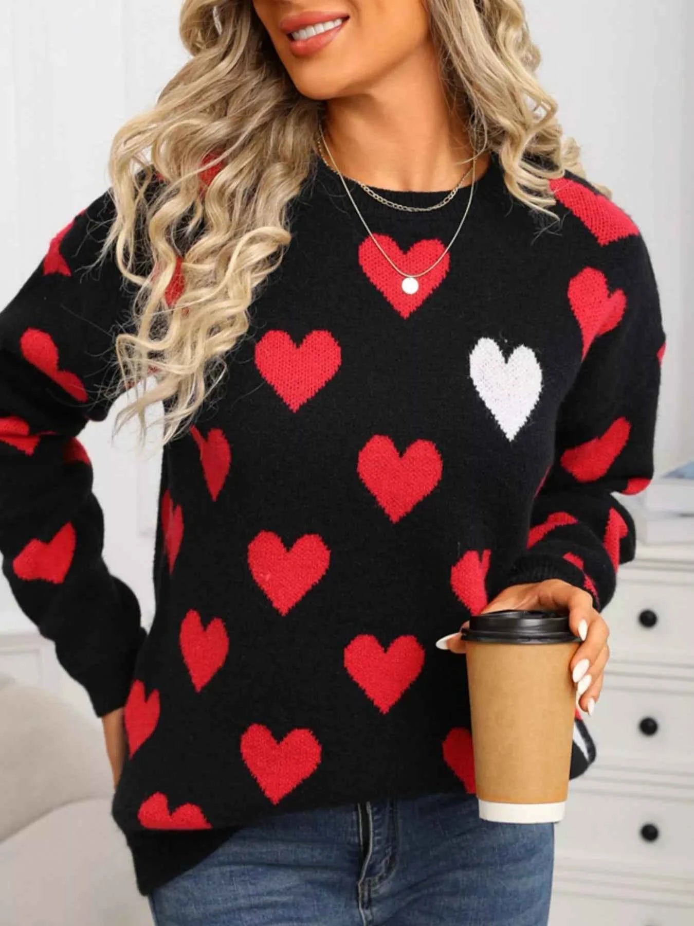 Valentine's Day Heart Crew Neck Sweater