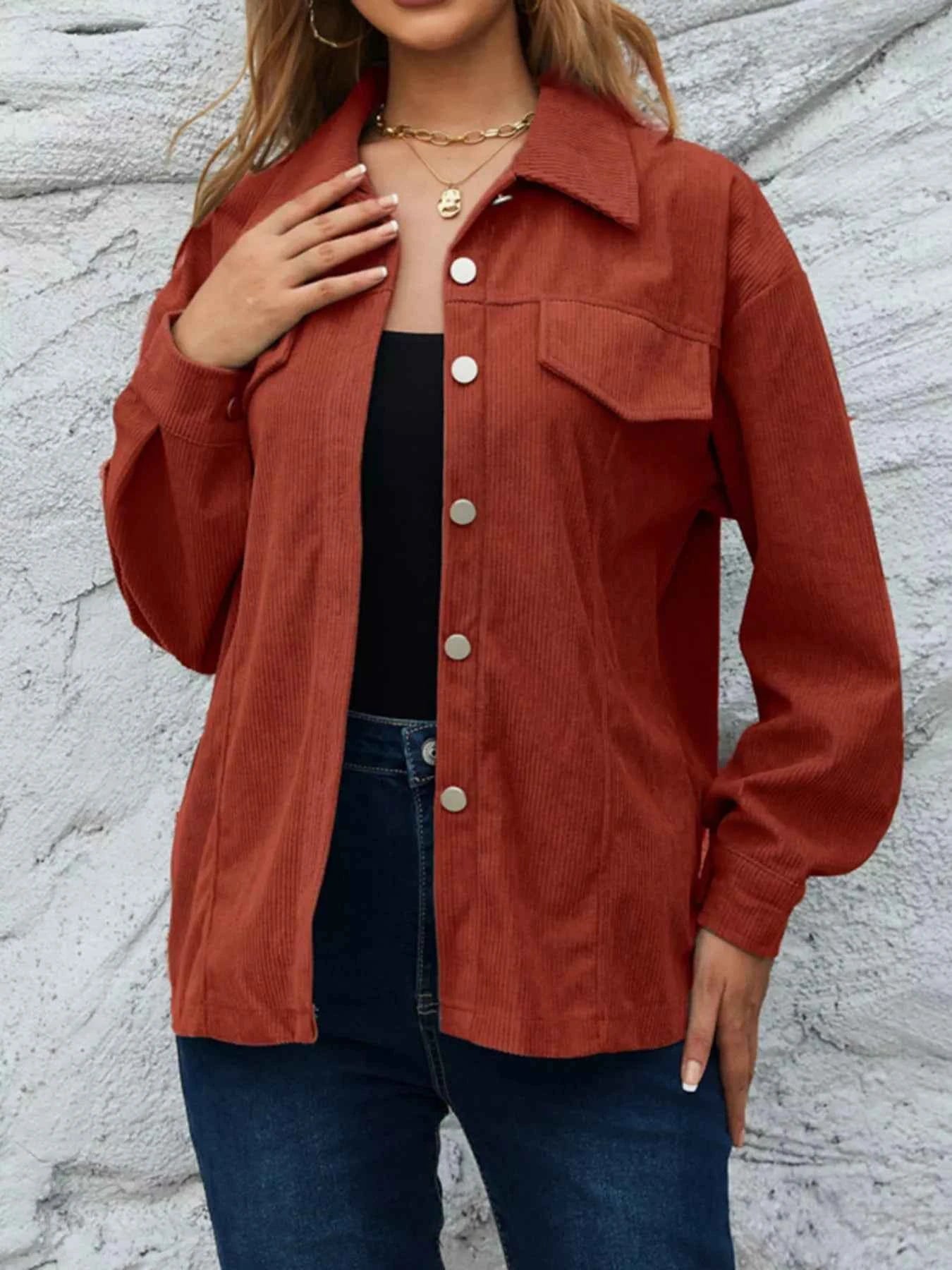 Corduroy Button-Down Shacket