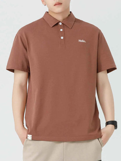 Men's Plus Size Button Detail Short Sleeve Polo