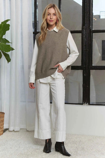 ADORA Round Neck Vest with Slight Open Back