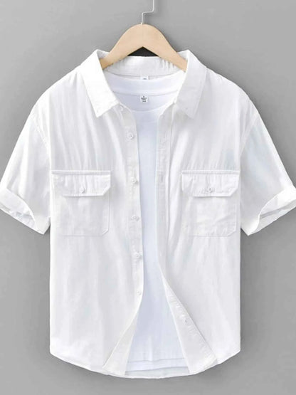 Men's Plus Size Button Up Short Sleeve Shirt