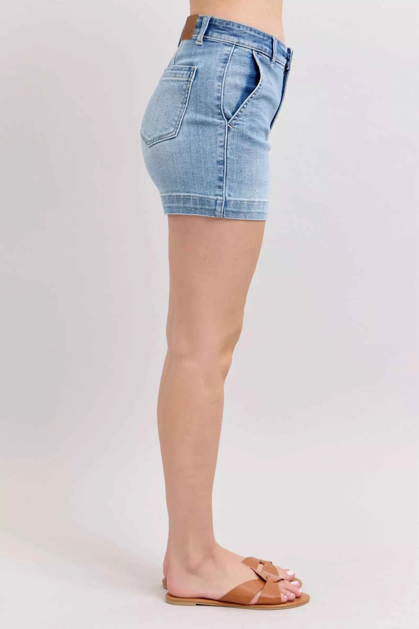 Judy Blue Mid Rise Denim Shorts