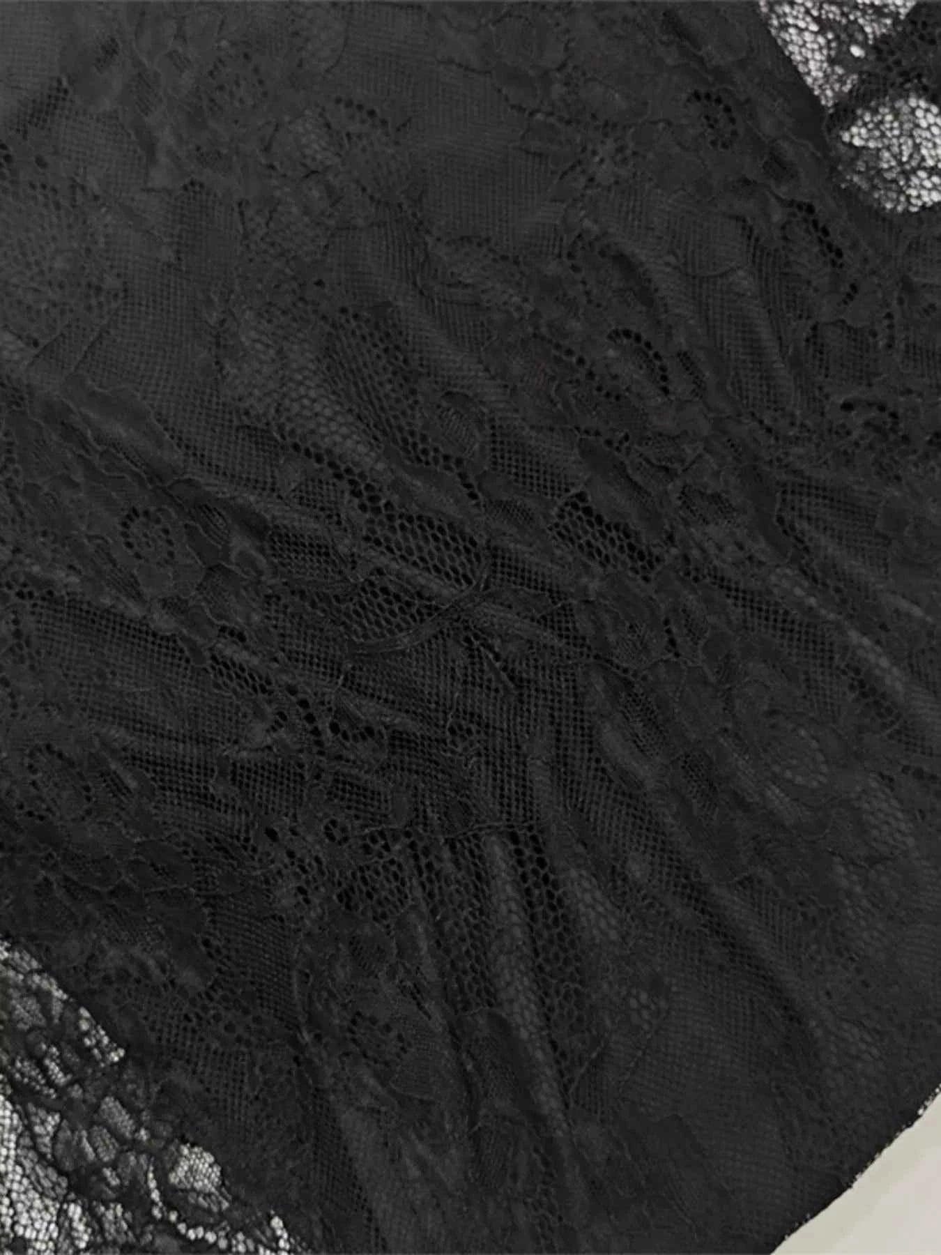 Lace Sheer Mock Neck Long Sleeve Maxi Dress