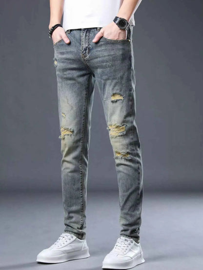 Men's Distressed Slim Fit Jeans