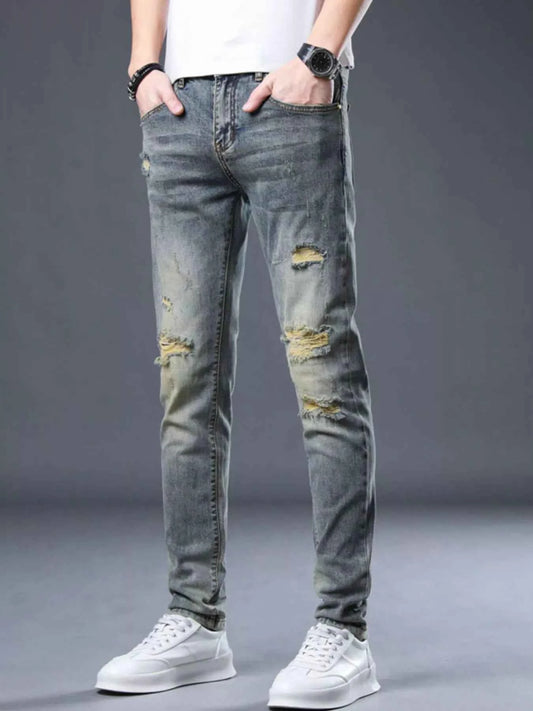 Men's Distressed Slim Fit Jeans