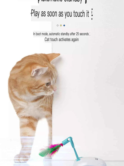 Interactive Self-Rotating Pet Teaser Toy
