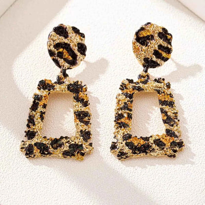 18K Gold-Plated Leopard Dangle Earrings