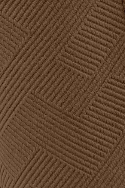 Double Take Full Size Texture Long Sleeve Top and Drawstring Shorts Set