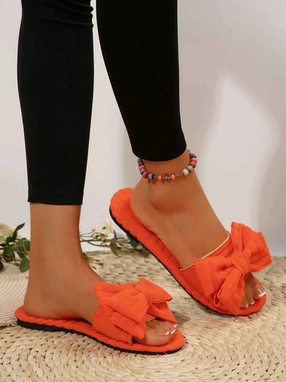 Bow Knot Open Toe Slippers