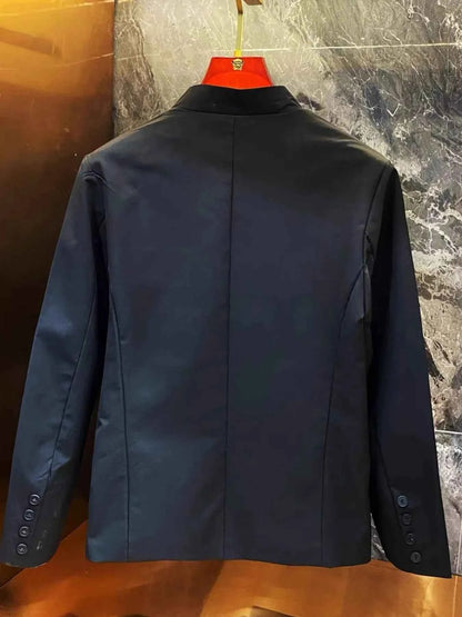 Men's Plus Size Button Up Long Sleeve Jacket