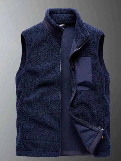 Men's Plus Size Zip Up Vest with Pockets