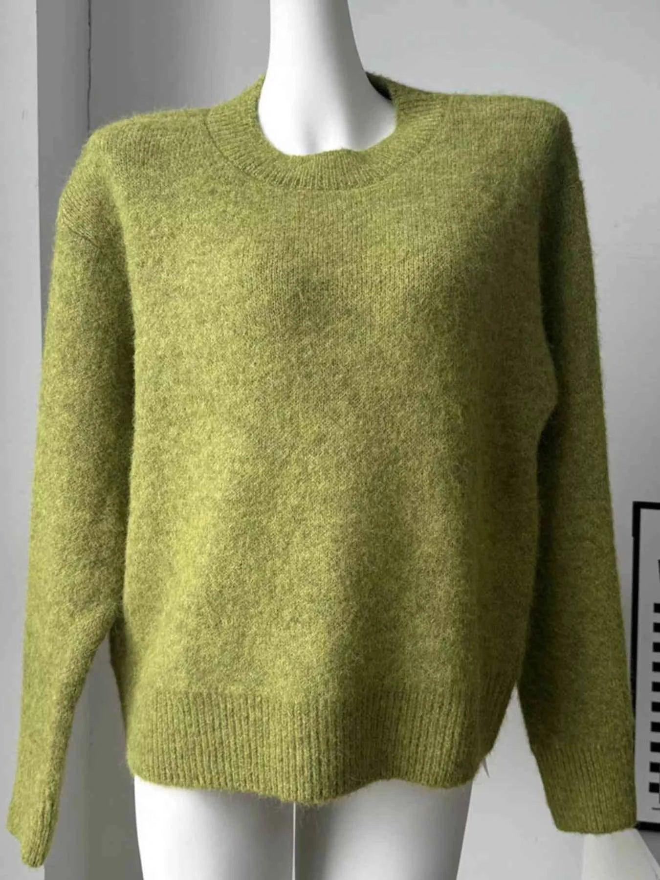 Round Neck Dropped Shoulder Sweater