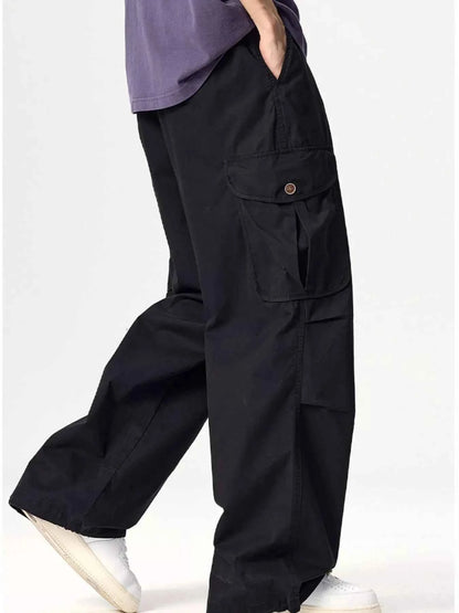 Men's Plus Size Drawstring Wide Leg Cargo Pants