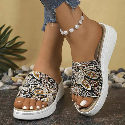 Bohemian Printed Platform Sandals