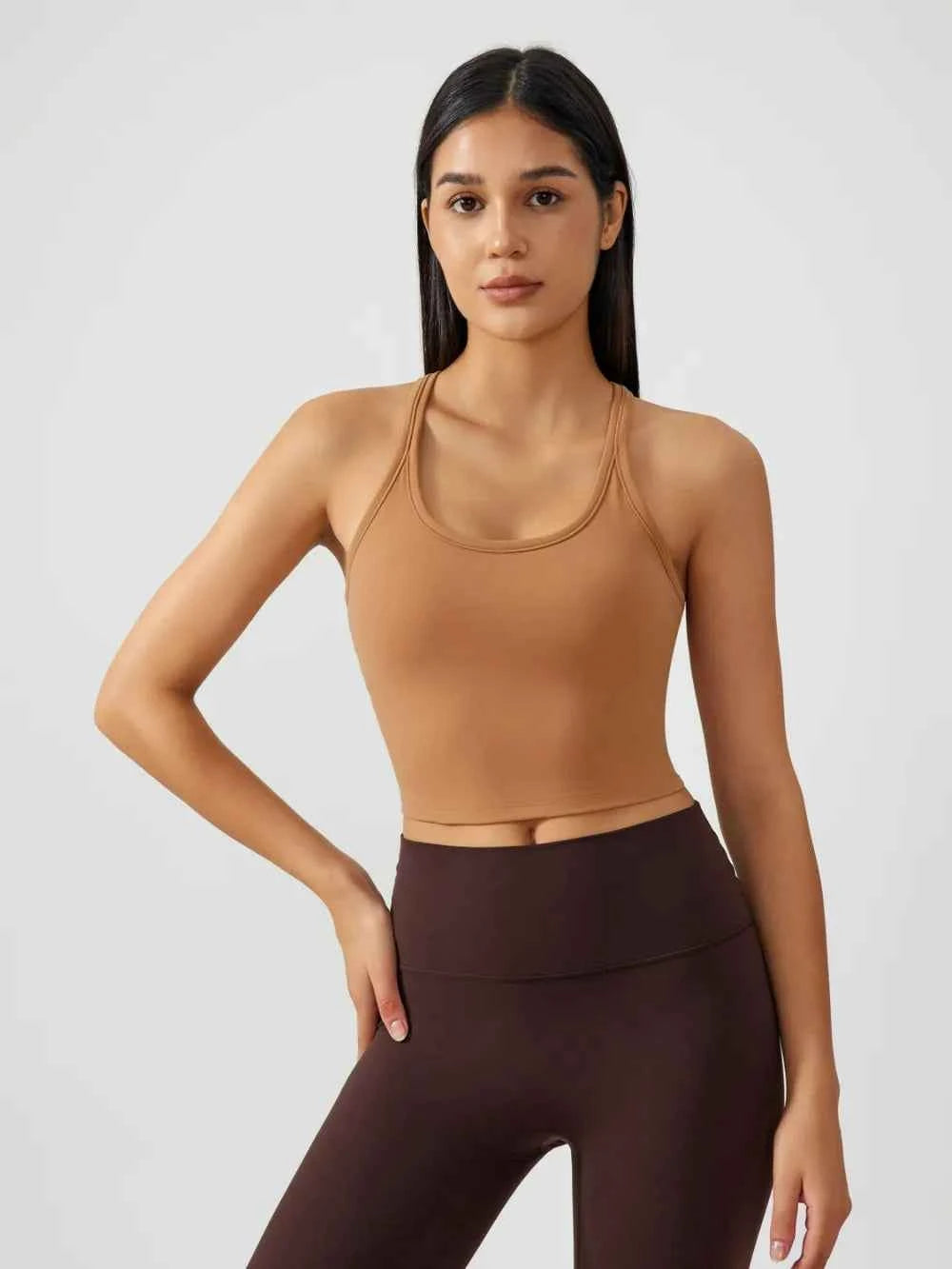 Millennia Scoop Neck Active Tank with Detachable Chest Pads