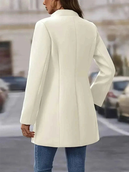 Single-Breasted Longline Blazer Coat