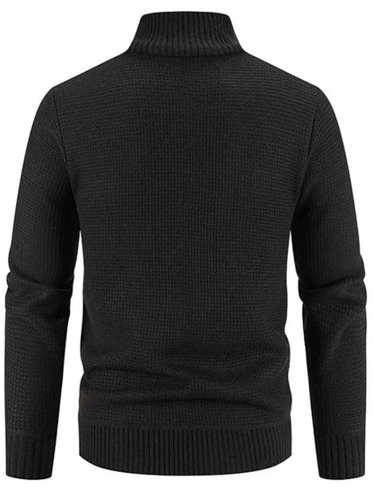 Men's Plus Size Quilted Knit Bomber Jacket with Stand Collar