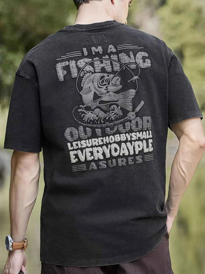 Men's Plus Size Letter Graphic Round Neck T-Shirt